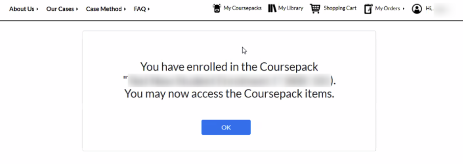 confirm to enroll message